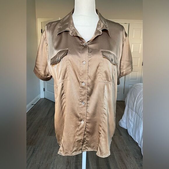 Chico's Tops - Chico’s Gold Silk Blouse. 3 (16 Chicos)